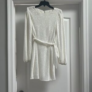 Jenny Yoo Angie white sparkle dress size 4. Worn once for wedding event.